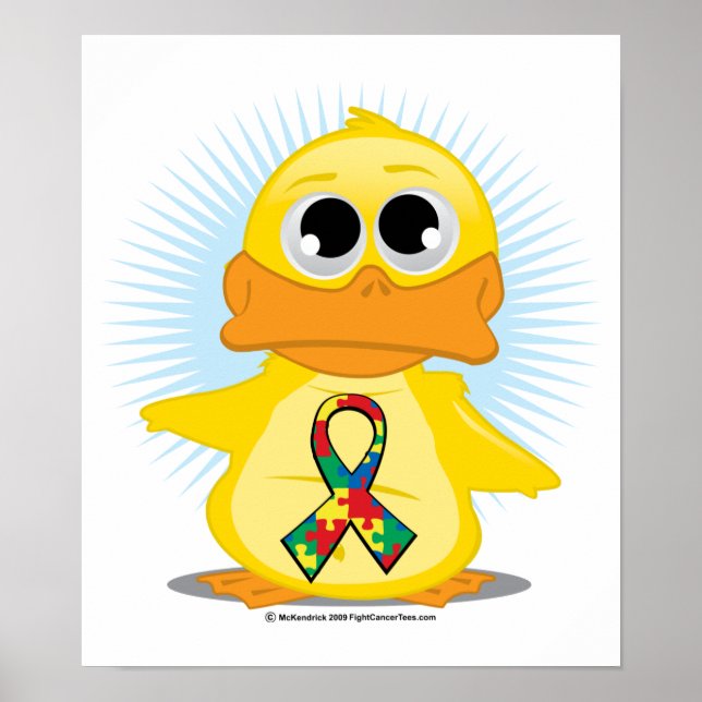 Poster Autismo Ribbon Duck (Frente)