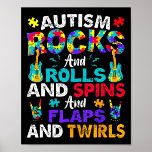 Poster Autismo Rocks E Rolls Engraçado Autismo Sensibiliz