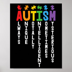 Poster Autismo Sempre Único Aw Totalmente Inteligente