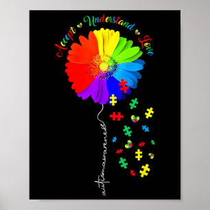 Poster Autismo Sensibilização Accept Girassol Compreende