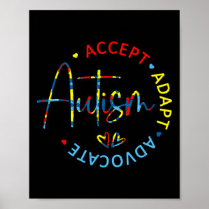 Poster Autismo Sensibilização Aceite Adaptar Advocate Aut