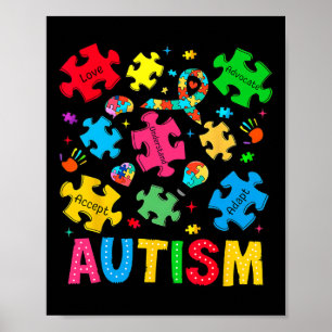 Poster Autismo Sensibilização Aceite Adaptar Advocate Aut
