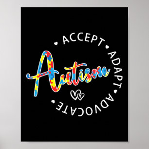 Poster Autismo Sensibilização Aceite Adaptar Advocate Mo