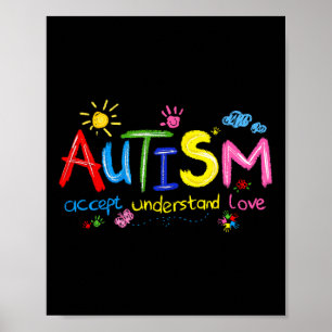 Poster Autismo Sensibilização Aceite Compreender Professo