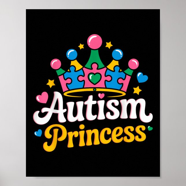 Poster Autismo Sensibilização Autismo Princesa Garota Aut (Frente)