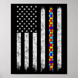 Poster Autismo Sensibilização Bandeira Americana