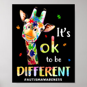 Poster Autismo Sensibilização Bela Girafa Está Tudo Bem S