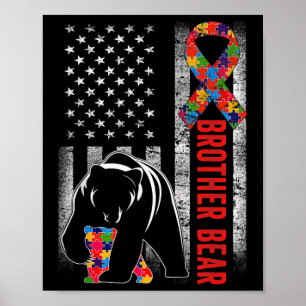 Poster Autismo Sensibilização Irmão Urso Americano Sinali