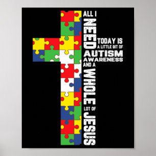 Poster Autismo Sensibilização Jesus Cristo Quebra-cabeça
