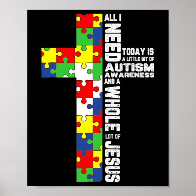 Poster Autismo Sensibilização Jesus Cristo Quebra-cabeça  (Frente)
