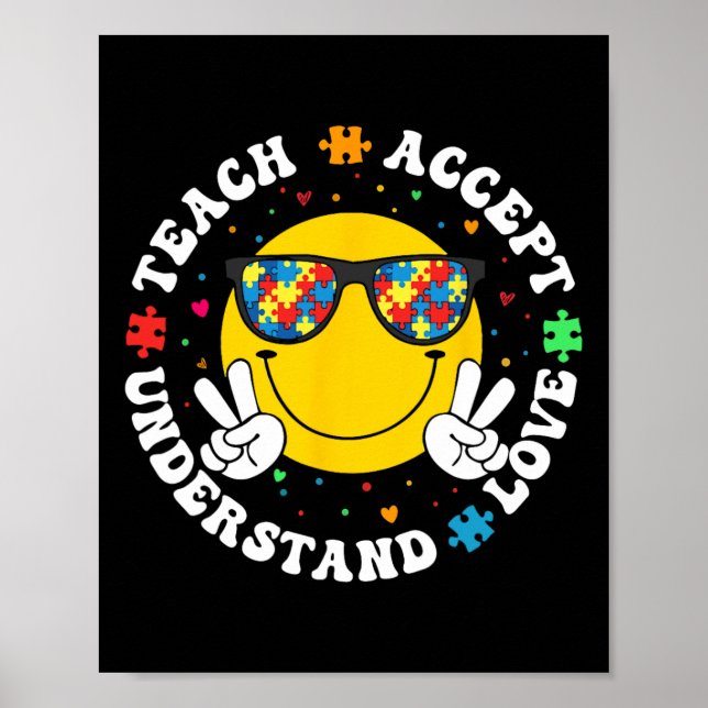 Poster Autismo Sensibilização Professora Quebra-cabeça de (Frente)