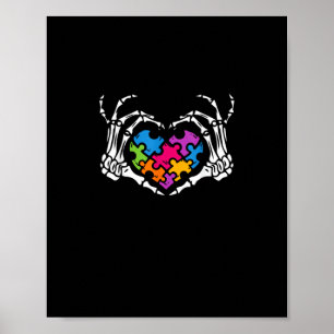 Poster Autismo Sensibilização s Skeleton Quebra-cabeça de