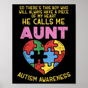 Poster Autismo Sensibilização Tia Camiseta Pedaço Do Meu