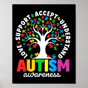 Poster Autismo Shirt Love Aceita Suporte Autismo Autismo 