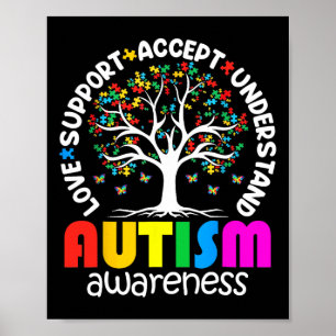 Poster Autismo Shirt Love Aceita Suporte Autismo Autismo