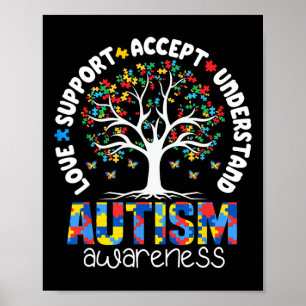 Poster Autismo Shirt Love Aceita Suporte Autismo Autismo