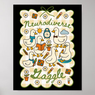 Poster Autismo Silly Goose Neurodiverso Saúde Mental Neur