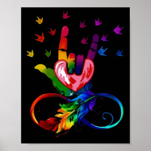 Poster Autismo Símbolo Infinito Símbolo Asl Linguagem de
