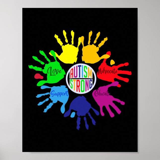 Poster Autismo - Sinal de consciência - Suporte para Queb (Frente)