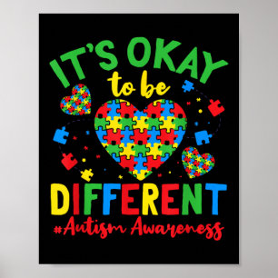 Poster Autismo Suporta Que Está Tudo Bem Ser Diferente Au