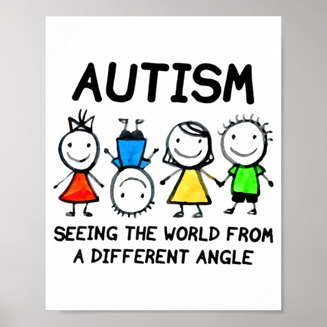 Poster Autismo Vendo O Mundo De Um Ângulo De Aut Diferent (Frente)