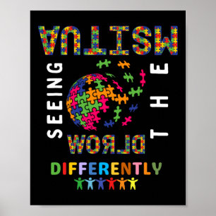 Poster Autismo Vendo O Mundo Diferentemente Autismo Aware