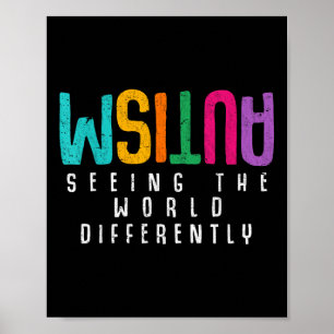 Poster Autismo Vendo O Mundo Diferentemente Suporta Autis