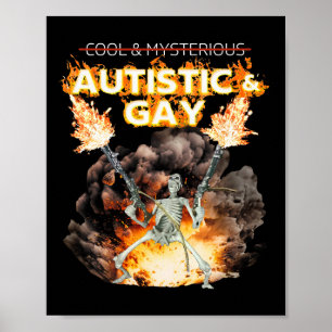 Poster Autista E Esqueleto Gay Maldito Memória Autismo