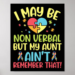 Poster Autista Eu posso não ser Verbyl mas minha tia não