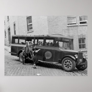 Pôster Auto escolar antigo, os anos 30