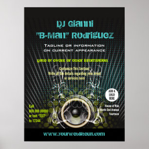 Poster Auto-falante de Promocional do DJ