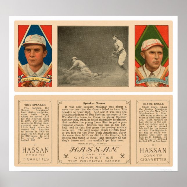 Poster Auto-falante marca Red Sox Baseball 1912 (Frente)