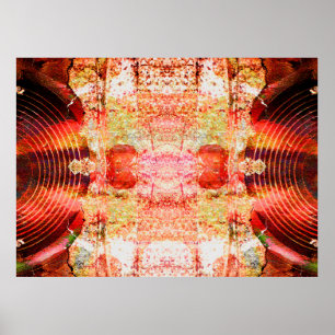 Poster auto-falantes de música em uma parede rachada