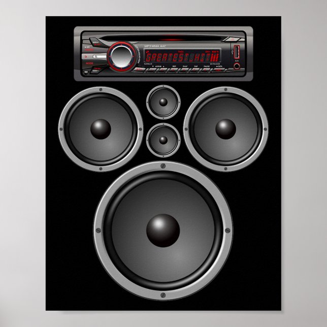 Poster Auto-falantes estéreo para automóveis System Audio (Frente)