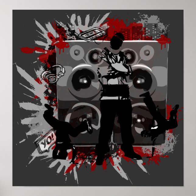 Pôster Auto-falantes Hip Hop (Frente)
