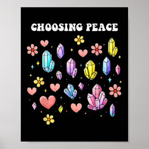 Poster Autocuidado Escolhendo Paz Amor Saúde Mental Bem-E