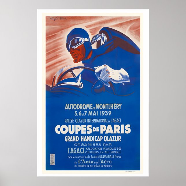 Poster Autodrome of Montlhery France Automobile Rally (Frente)