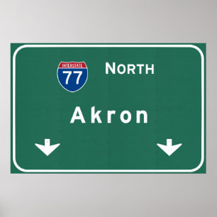 Pôster Autoestrada da estrada nacional de Akron Ohio oh: