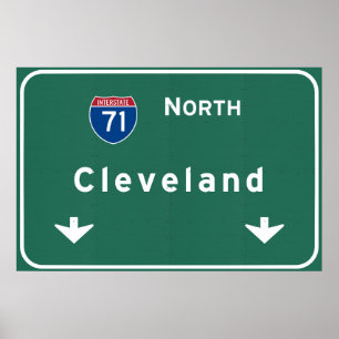 Pôster Autoestrada da estrada nacional de Cleveland Ohio