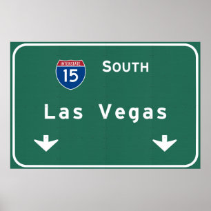 Pôster Autoestrada da estrada nacional de Las Vegas