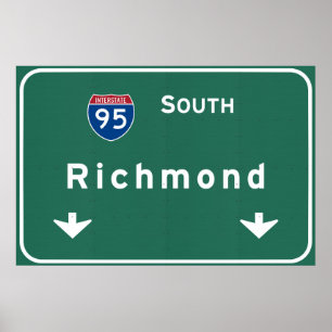 Pôster Autoestrada da estrada nacional de Richmond
