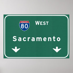 Pôster Autoestrada da estrada nacional de Sacramento
