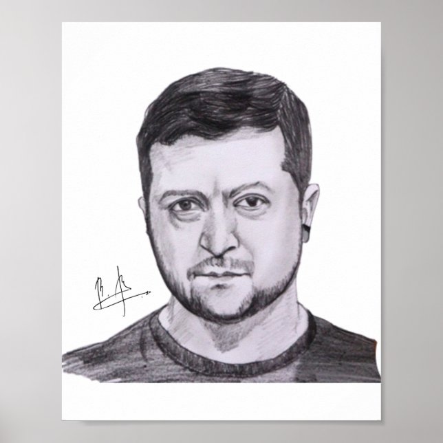 Pôster Autógrafo de Zelensky (Frente)