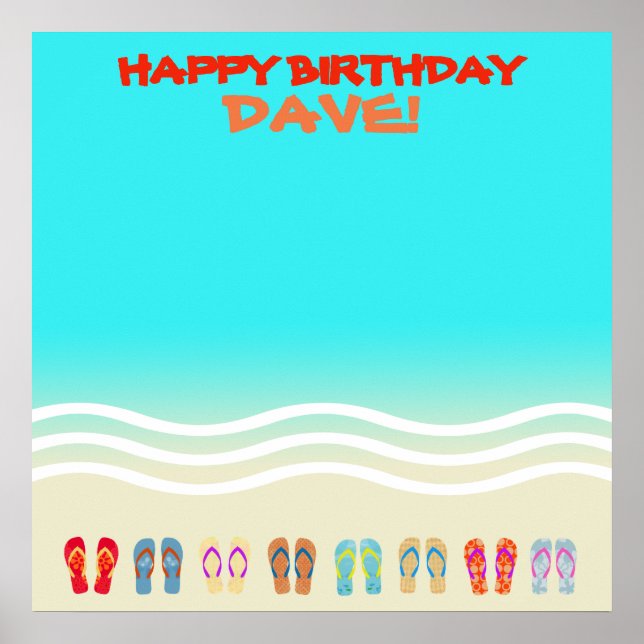 Pôster Autógrafo Feliz Aniversário do Partido Praia (Frente)