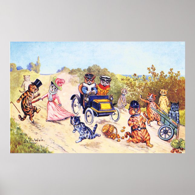Poster Automóveis Cats Louis Wain (Frente)
