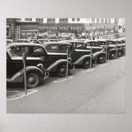 Poster Automóveis em Omaha, 1938. Foto Antiga