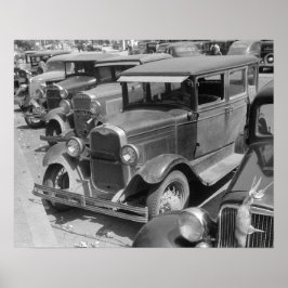 Poster Automóveis na Main Street, 1941. Foto Antiga