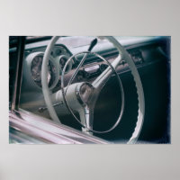 Automóvel Clássico Interior Do Médio Do Século