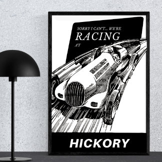 Poster Automóvel de competição Hickory Carolina Vintage