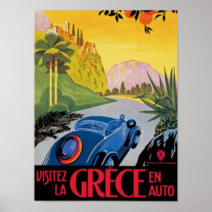 Pôster Automóvel do en de Grece do La de Visitez